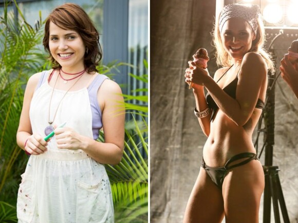 Antes e depois da atriz. Na primeira foto como a Vitória de 'Além do Horizonte', em 2014, e atualmente como Elisa de Sete Vidas