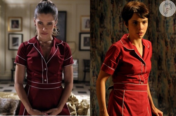 Tina (Ingrid Guimarães) se passa por empregada para se vingar de Bárbara Ellen (Giulia Gam) em 'Sangue Bom', assim como Nina (Débora Falabella), de  'Avenida Brasil'