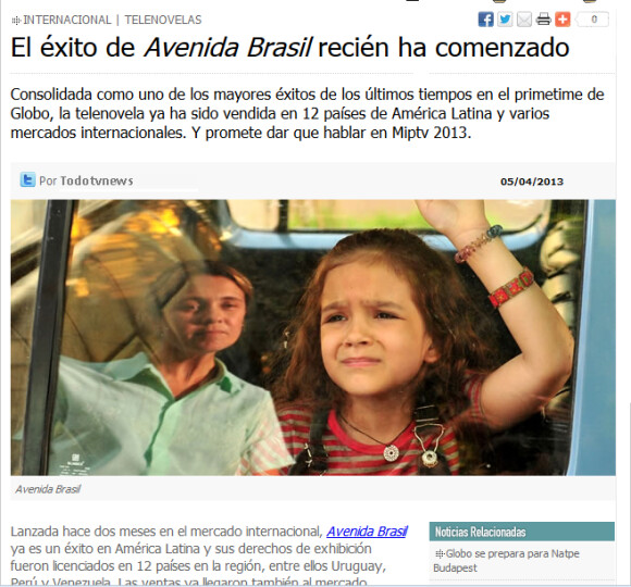 'Avenida Brasil' é citada por site uruguaio como um dos maiores sucessos de todos os tempos
