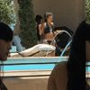 Antes de deixaram a área da piscina do Hotel, Selena gomez e Justin Bieber ficaram em uma área reservada, onde pudera conversar
