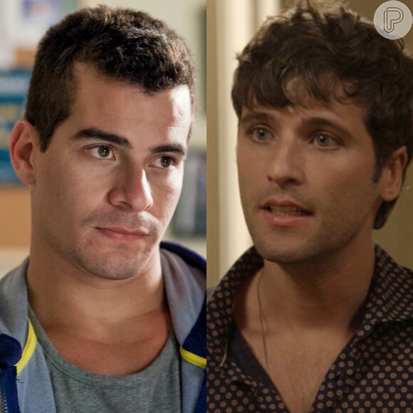 Diogo (Thiago Martins) flagra Murilo (Bruno Gagliasso) no apartamento de Beatriz (Gloria Pires) e fica irritado, na novela 'Babilônia', em 24 de julho de 2015