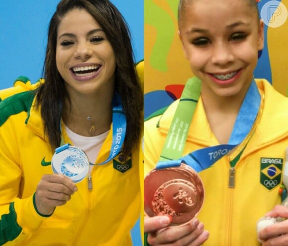 A saltadora Ingrid Oliveira (à direita) é a musa dos saltos ornamentais. Já Flavia Saraiva é a caçula entre os atletas, com apenas 15 anos, dos jogos Pan-Americanos, em Toronto