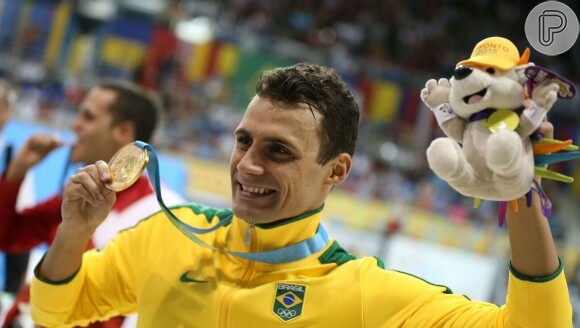 O atleta Leonardo de Deus conquistou a primeira medalha de ouro da equipe de natação brasileira na prova dos 200m de nado borboleta na terça-feira, 14 de julho de 2015