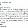 Tuca Andrade usou sua página no Facebook responder os comentários de Taila
