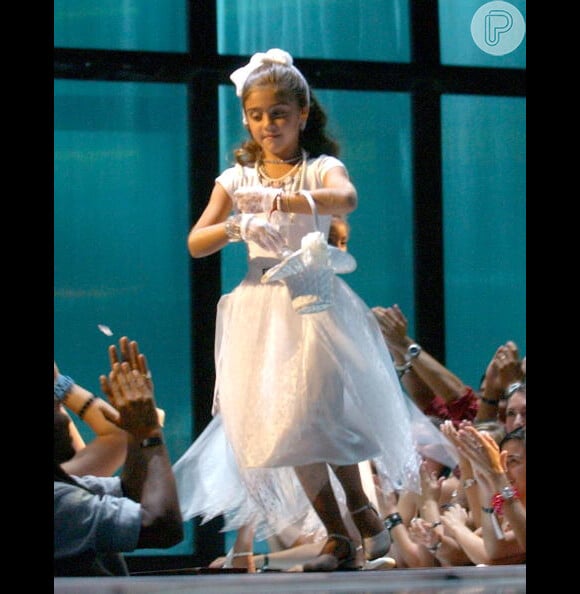 Lourdes Maria ainda pequena, em 2003, durante o MTV Video Music Awards, em Nova York