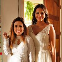 Bruna Marquezine posa vestida de noiva para gravar cena de 'I Love Paraisópolis'