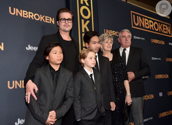 Em dezembro de 2014, Brad Pitt levou os filhos Pax, Shiloh e Maddox à première do filme 'Unbroken'