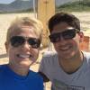 Xuxa gravou uma matéria com o surfista Gabriel Medina na praia de Grumari, Rio de Janeiro, nesta sexta-feira, dia 24 de julho de 2015 para seu novo programa na Record. 'Adorei te conhecer', escreveu a apresentadora na legenda da foto compartilhada em sua rede social