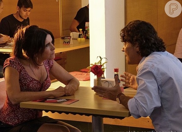 Rosemere (Malu Mader) exige que Perácio (Felipe Camargo) se separe da mulher se quiser ficar com ela, em 'Sangue Bom'