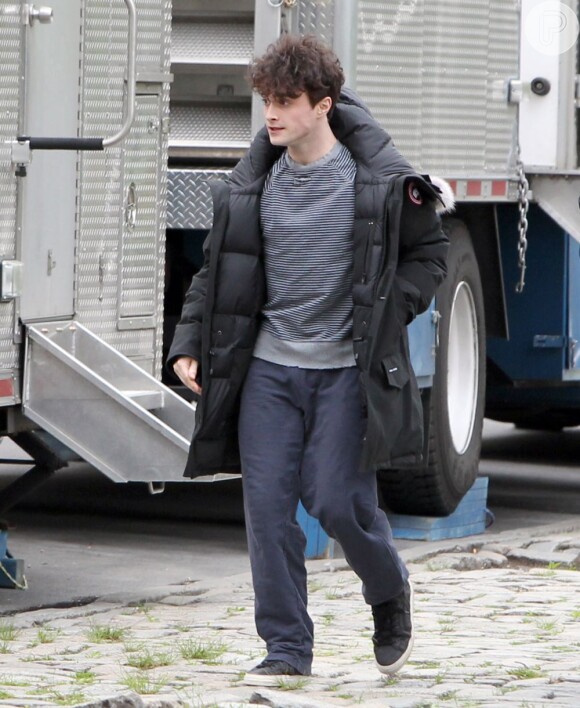Daniel Radcliffe no set do filme 'Kill Your Darlings', em Nova York, em abril de 2012