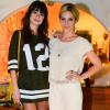 Thaila Ayala escolhe vestido curtinho para a festa de lançamento da HoMJ e posa com Giovanna Ewbank