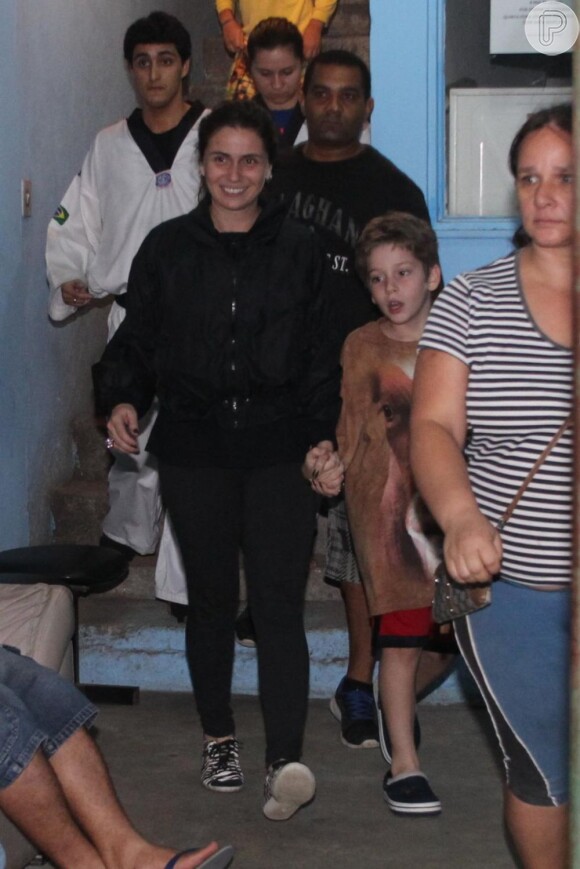 Giovanna com filho mais velho, Pietro, de oito anos, de seu casamento com o ator Murilo Benício