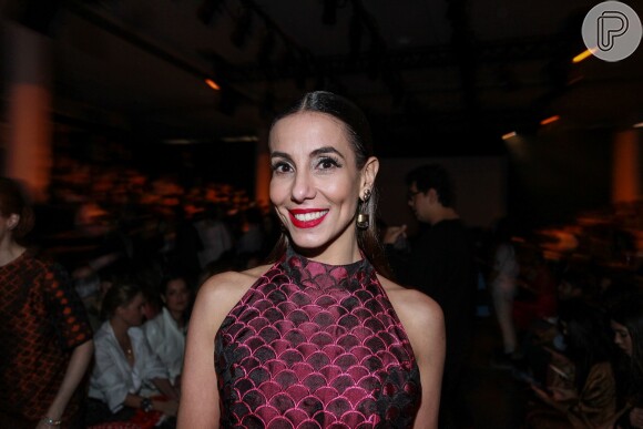 A atriz Tania Khalill também apareceu no evento de moda em São Paulo