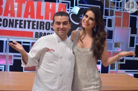 Buddy Valastro com a ex-Miss Nathalia Guimarães no programa do dia 21 de outubro de 2015