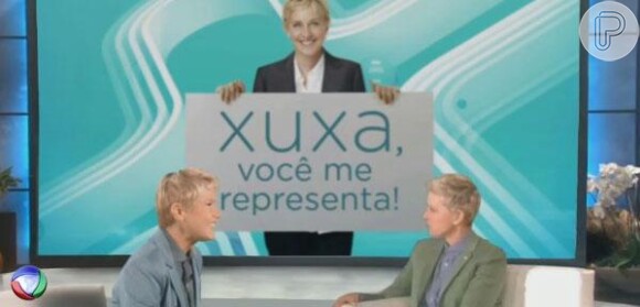 Xuxa Meneghel já brincou em seu próprio programa sobre o estilo ser bem parecido com o da apresentadora americana Ellen DeGeneres