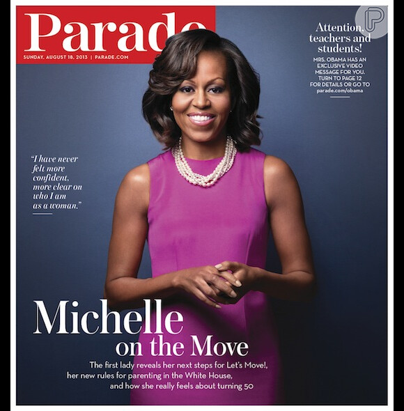 Michelle Obama é capa da revista 'Parade' e exibe novo visual, sem antiga franjinha