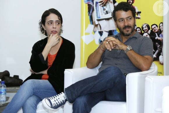 O ator Marcos Palmeira durante um debate sobre o novo filme, 'Vendo ou Alugo', a mais nova produção de sua irmã, Betse de Paula