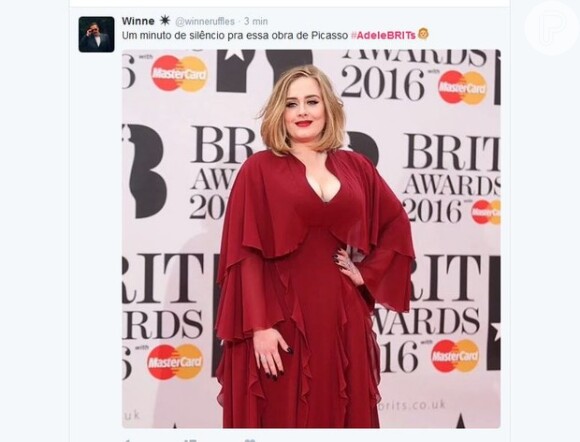 Adele ganha elogios ao aparecer decotada no BRIT Awards