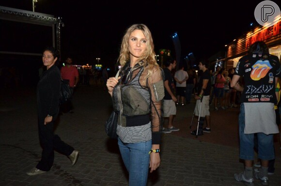 Fernanda Lima curtiu o show do Frejat no Rock in Rio 2013, nesta sexta-feira (20)