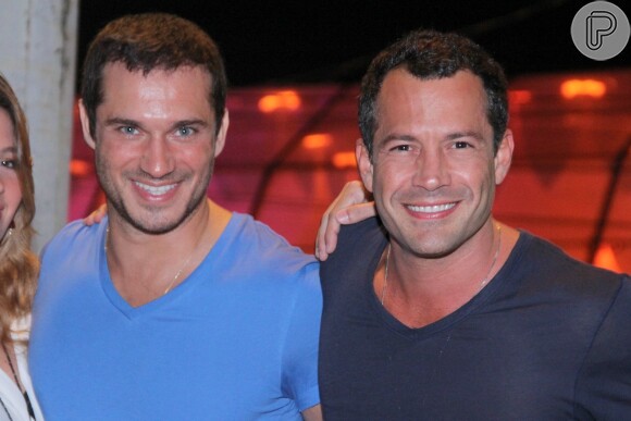 Os atores Paulo Rocha e Malvino Salvador curtem quinto dia de shows no Rock in Rio 2013, nesta sexta-feira (20)