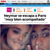 Um dos principais jornais sobre futebol disse que Neymar viajou muito bem acompanhado
