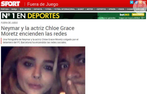 'Neymar e Chloë incendeiam as redes sociais' disse o jornal espanhos 'Sport'