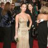 A atriz Megan Fox vestiu um longo luxuoso assinado por Ralph Lauren no 66º Golden Globe Awards