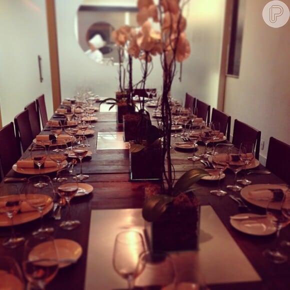 Mesa do jantar de Fernanda Montenegro no restaurante