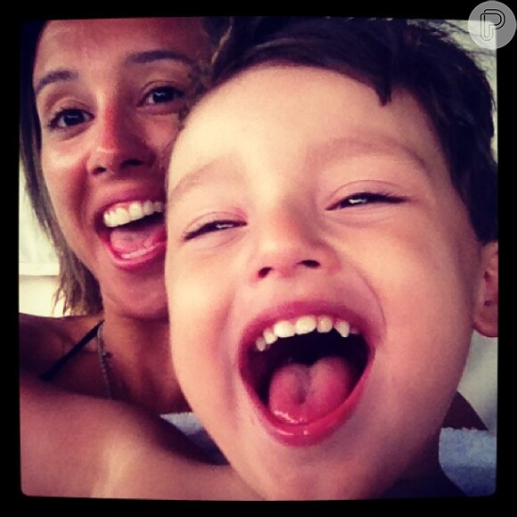Cris Dias posta foto com o filho, Gabriel, de 3 anos