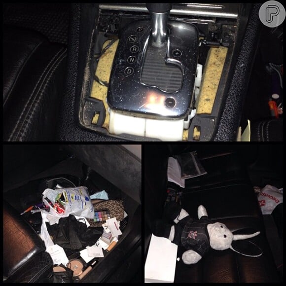 Thammy Miranda publica foto do carro todo revirado em sua conta do Instagram, em 28 de outubro de 2013