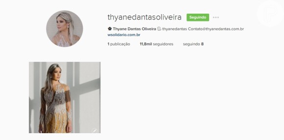 Thyane Dantas criou nova conta de Instagram nesta quarta-feira, 10 de agosto, e em duas horas já era seguida por mais de 11.800 pessoas