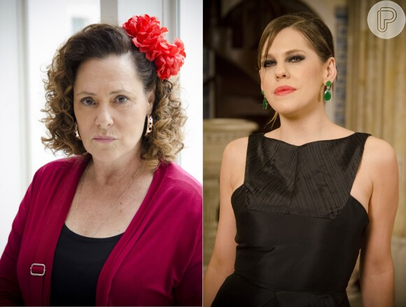 Márcia (Elizabeth Savala) defende Félix (Mateus Solano) de Edith (Bárbara Paz) e as duas saem no tapa, em 'Amor à Vida'