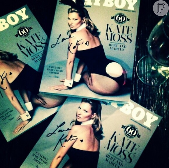 Foto da capa de Kate Moss para a revista 'Playboy' americana de janeiro, que marca os 40 anos da modelo e o aniversário de 60 anos da publicação