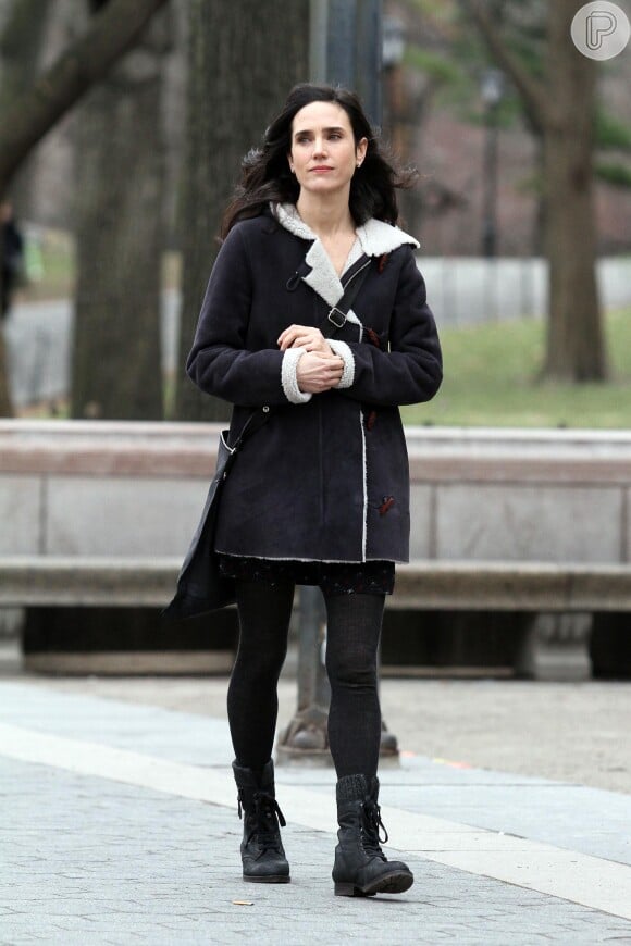 Jennifer Connelly participou de filmagem no Central Park, em Manhattan, Nova York