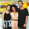 Pablo Morais e Letícia Almeida prestigiam Cinara Leal, atriz de 'Sol Nascente', em inauguração de quiosque de doces, em um shopping em Botafogo, Zona Sul do Rio, neste domingo, 11 de dezembro de 2016