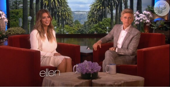 Kim Kardashian participa do programa de Ellen Degeneres, em 16 de janeiro de 2013