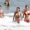 Fiorella Mattheis, Sophie Charlotte e Thaila Ayala na praia da Barra da Tijuca