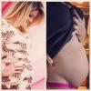 Ana Hickmann compara a barriga de gravidez em foto. Na primeira, com oito semanas e, na segunda, com oito meses