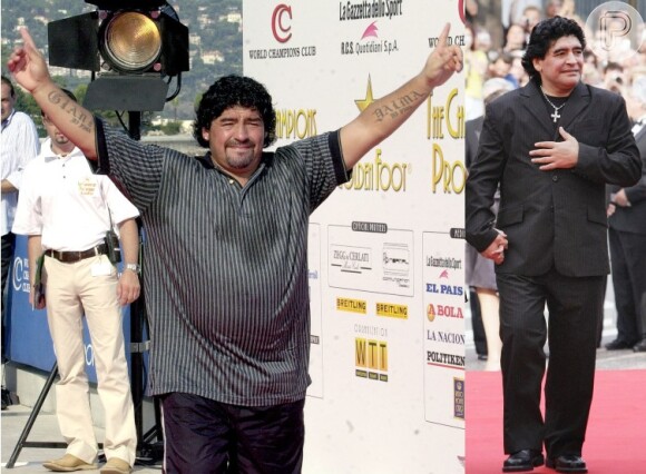 Maradona reduziu 50 kg do seu manequim em março de 2005