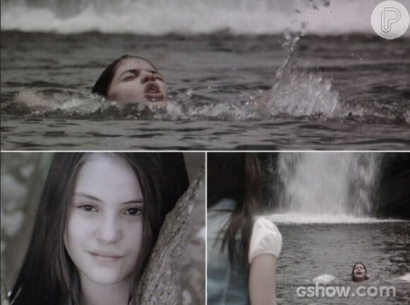 Na primeira fase de 'Em Família' Shirley (Giovanna Rispoli) vê Helena (Julia Dalavia) se afogando e não faz nada para salvá-la