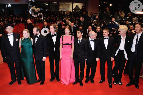 Elenco do filme 'The Grand Budapest Hotel' reunido na abertura do Festival de Berlim