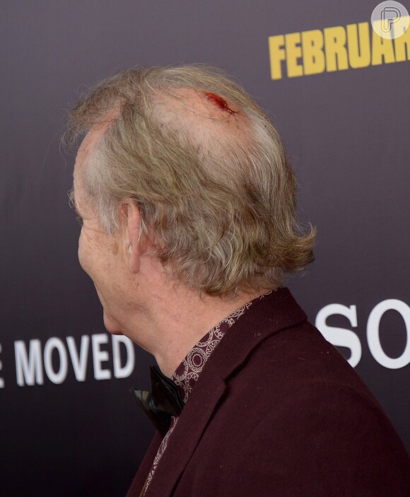 Na última terça-feira, em Nova York, Bill Murray foi flagrado com um corte na cabeça