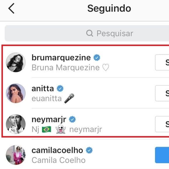 O cantor americano Chris Brown também segue Neymar no Instagram