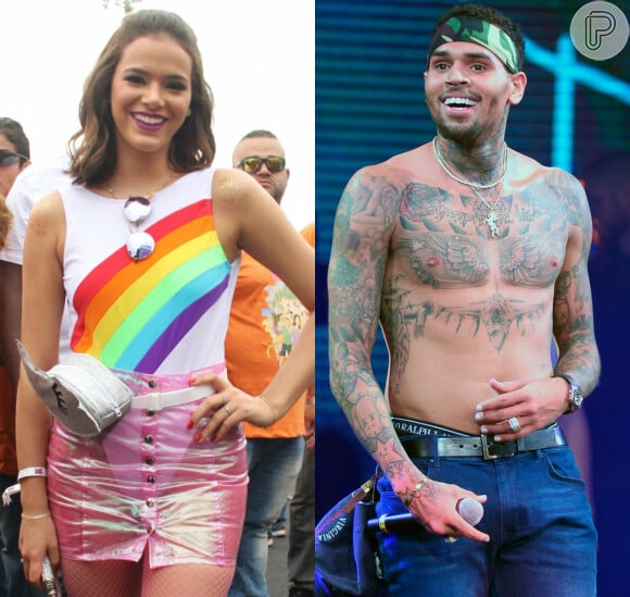 O cantor amerciano Chris Brown começou a seguir Bruna Marquezine no Instagram nesta quinta-feira, 16 de março de 2017