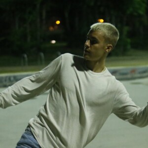 Bieber partiu para a pista de skate depois de seu show na Praça da Apoteose, na noite desta quarta-feira, 29 de março de 2017
