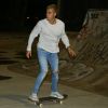 Bieber aproveitou a pista vazia no Aterro do Flamengo para andar de skate, nesta quarta-feira, 29 de março de 2017