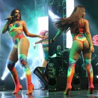 Anitta usa figurino ousado e recebe famosos em show com Wesley Safadão no Rio