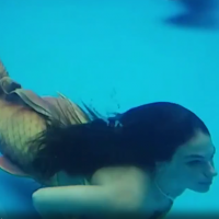 Isis Valverde nada com peixes-boi em tanque de 3 metros de profundidade