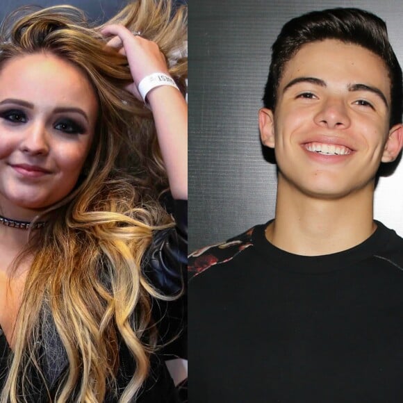 Larissa Manoela e Thomaz Costa posaram juntinhos em camarote de show de Justin Bieber, na noite deste domingo, 2 de abril de 2017, em São Paulo