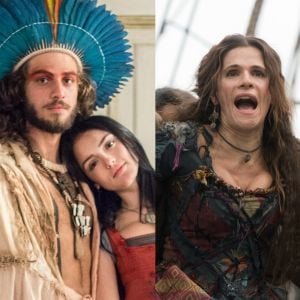 Casada com Joaquim (Chay Suede) em uma cerimônia na aldeia, Anna (Isabelle Drummond) se desespera quando Elvira (Ingrid Guimarães) revela que se era casada com ele na Europa, na novela 'Novo Mundo', em 17 de abril de 2017